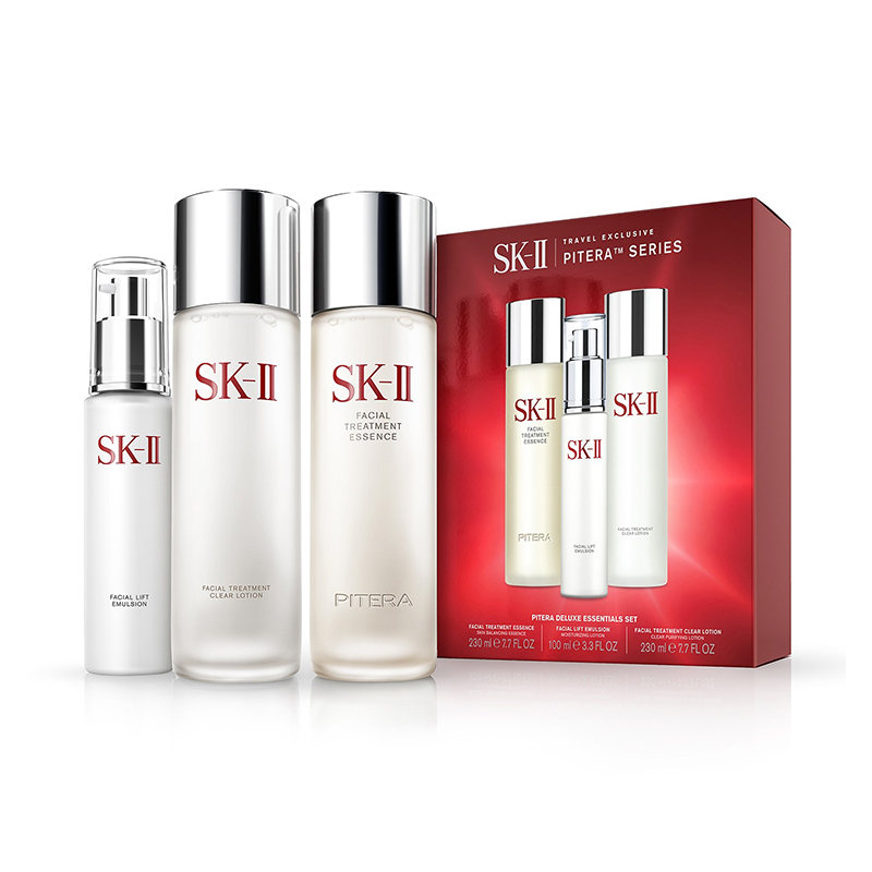 SK-II多方位三件套面部护肤套装 清滢露230ml+神仙水230ml+乳液100g 补水保湿控油平衡清爽不粘腻高清大图
