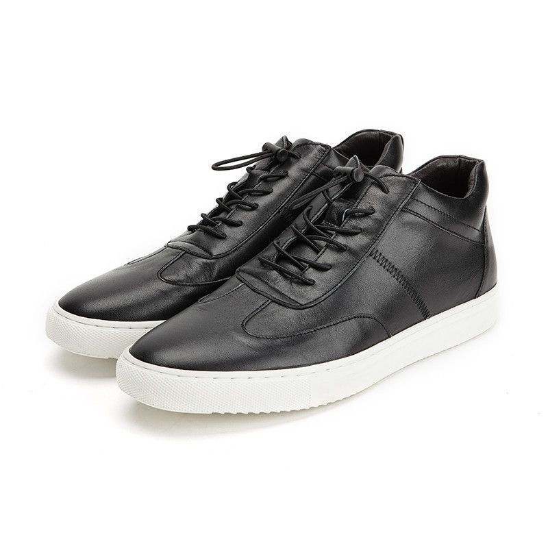 柒牌男鞋休闲皮鞋真皮潮流男士时尚系带休闲鞋小白鞋青年