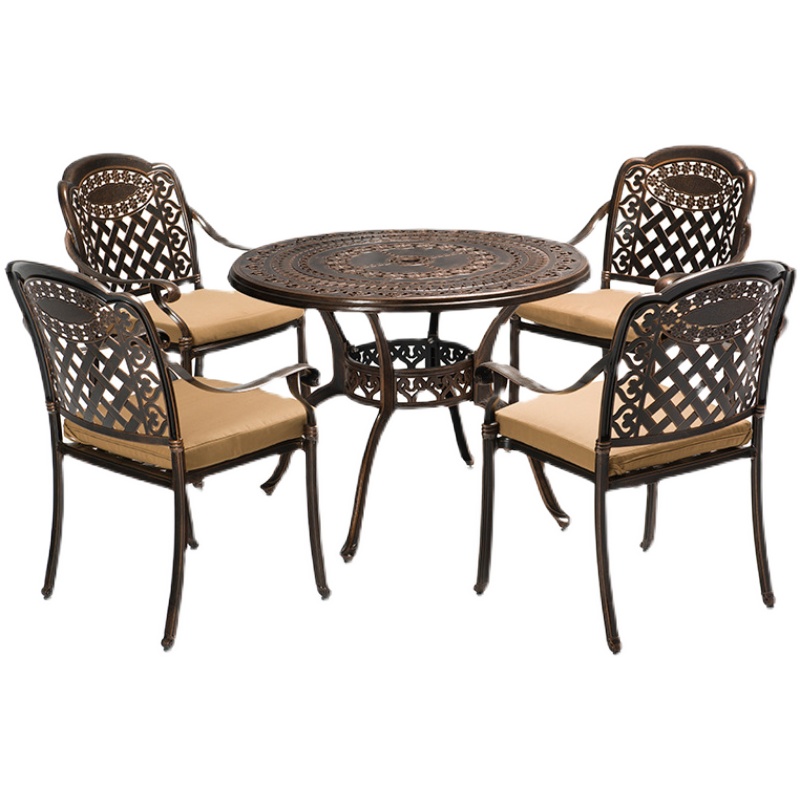 质凡户外铸铝桌椅防水阳台组合套装高清大图