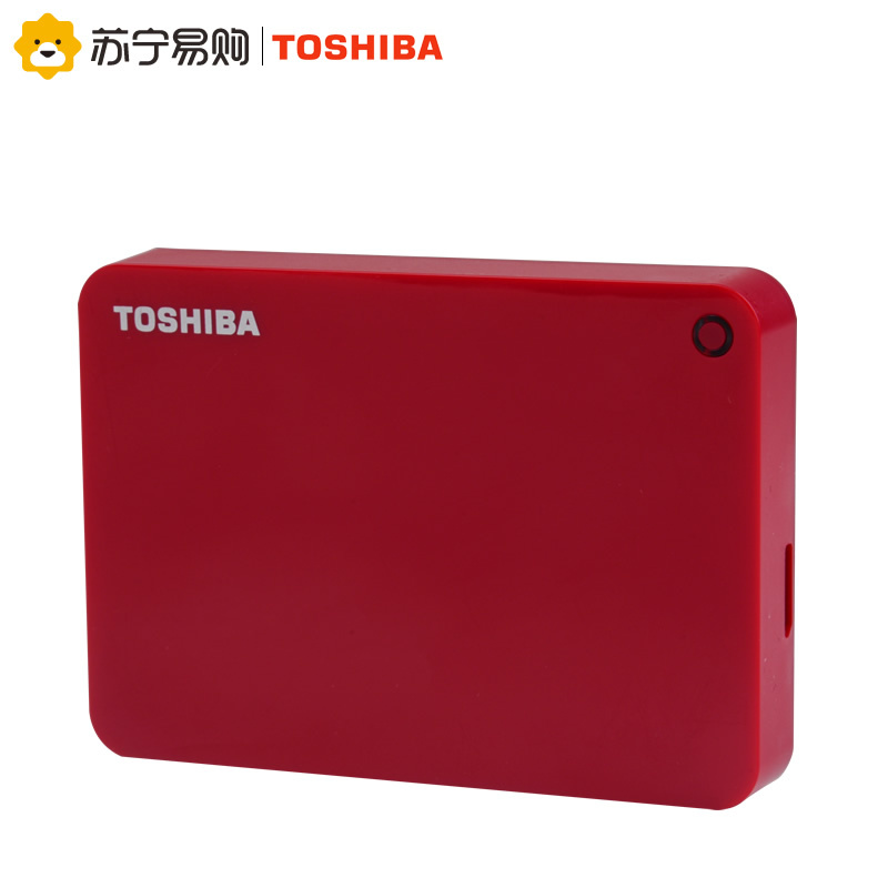 东芝(TOSHIBA) 4TB USB3.0 移动硬盘 V9系列 2.5英寸 兼容Mac 轻薄便携 密码保护 活力红