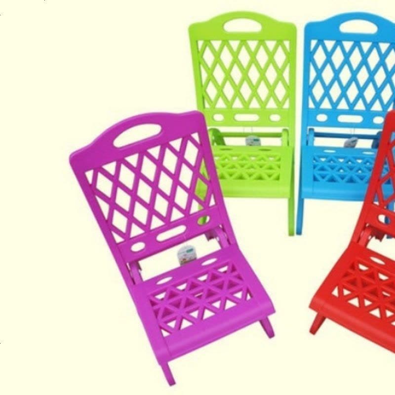 加厚型塑料凳子儿童矮凳板凳小椅子靠背坐椅幼儿园桌椅折叠空调椅 绿色图片