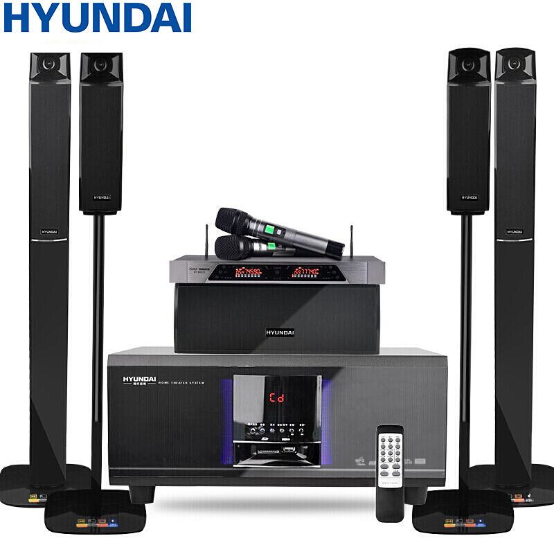 现代HYUNDAI 家庭影院音响组合 KTV套装模拟5.1音响设备客厅电视卡拉OK音响 H5家庭影院+万利达BT88U段