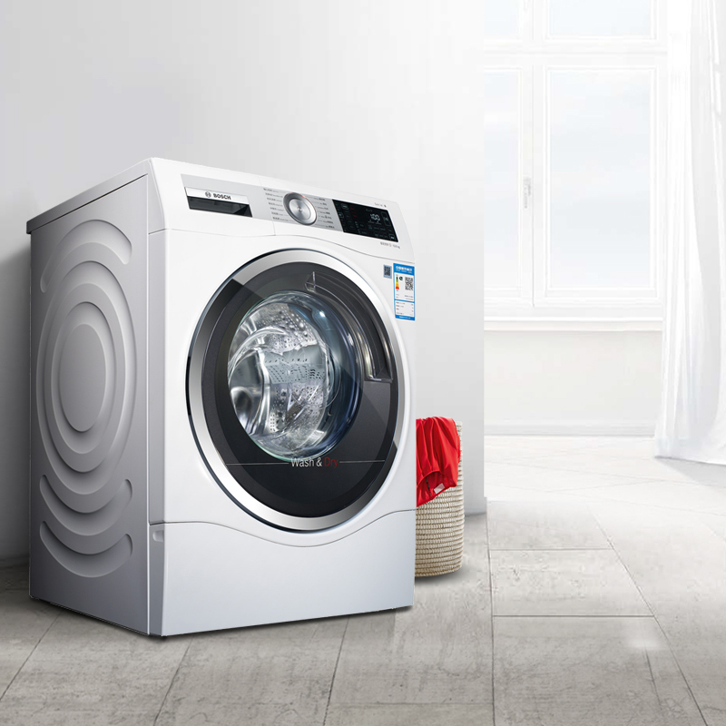 博世(BOSCH)WDU285600W 10公斤 全自动变频滚筒洗衣机 洗烘一体机 三核动力 热风除菌 高温筒清洁