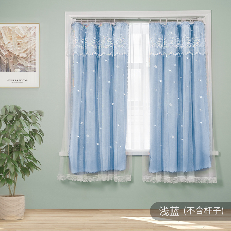 网红免打孔魔术贴窗帘 出租屋自粘遮光布 宿舍卧室飘窗纱帘子