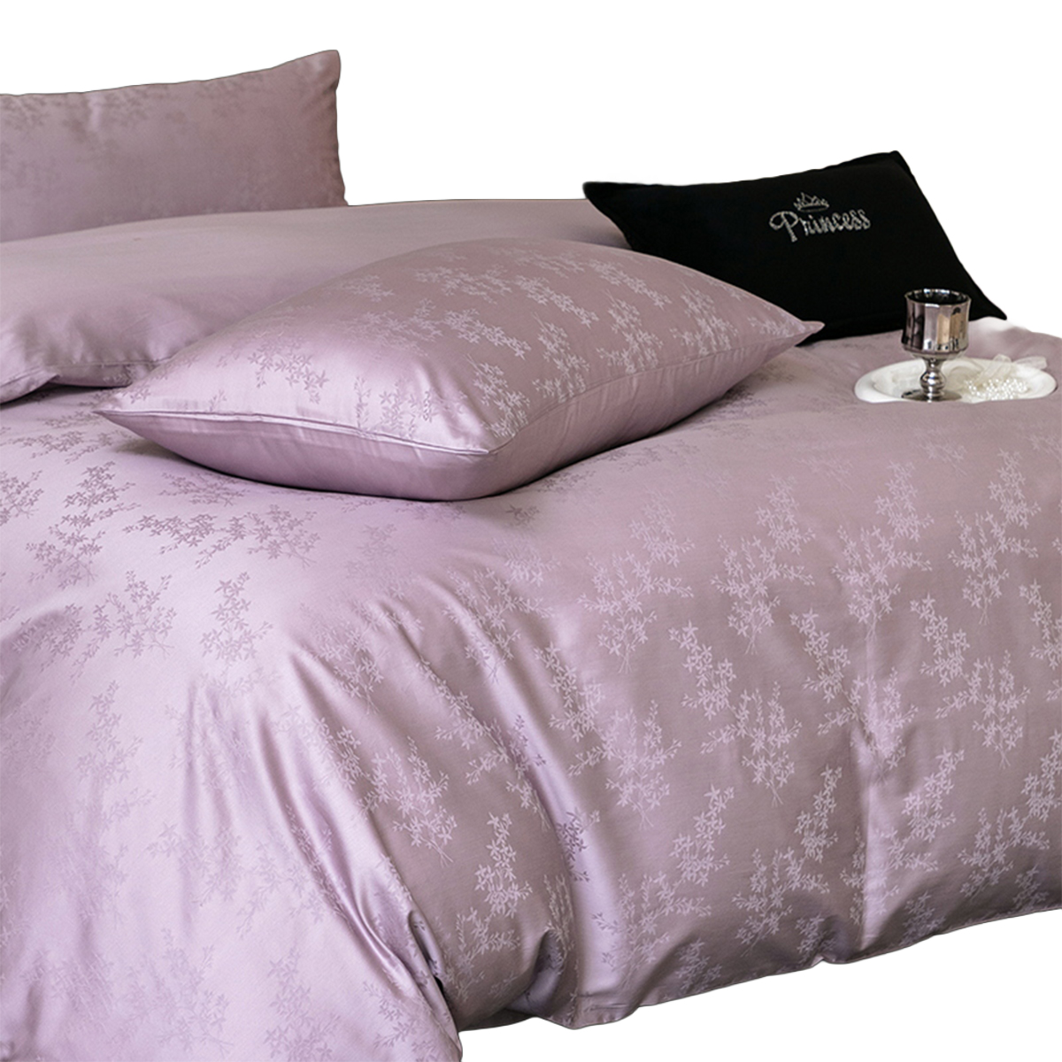 植巾 SI150 200*230cm 亲肤纯色精品 床上四件套 桑葚格 床上套件 (计价单位:套) 桑葚格高清大图