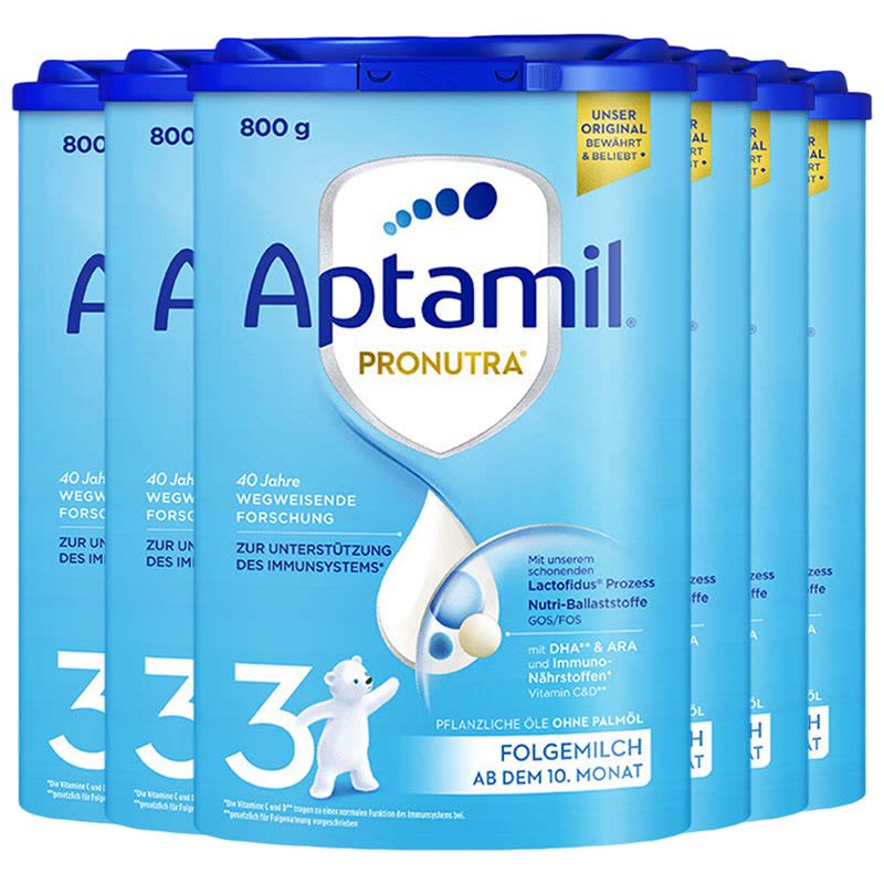 [6罐装]Aptamil德国原装进口爱他美经典版3段10-12个月婴幼儿配方奶粉800g图片