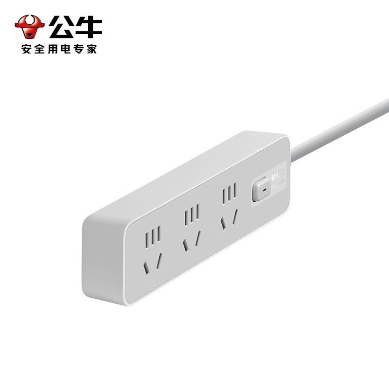 公牛(bull)GN-Z1031T晨雾白全长1.8米大学生宿舍开学习插座多功能快充usb多孔延长线超薄插排