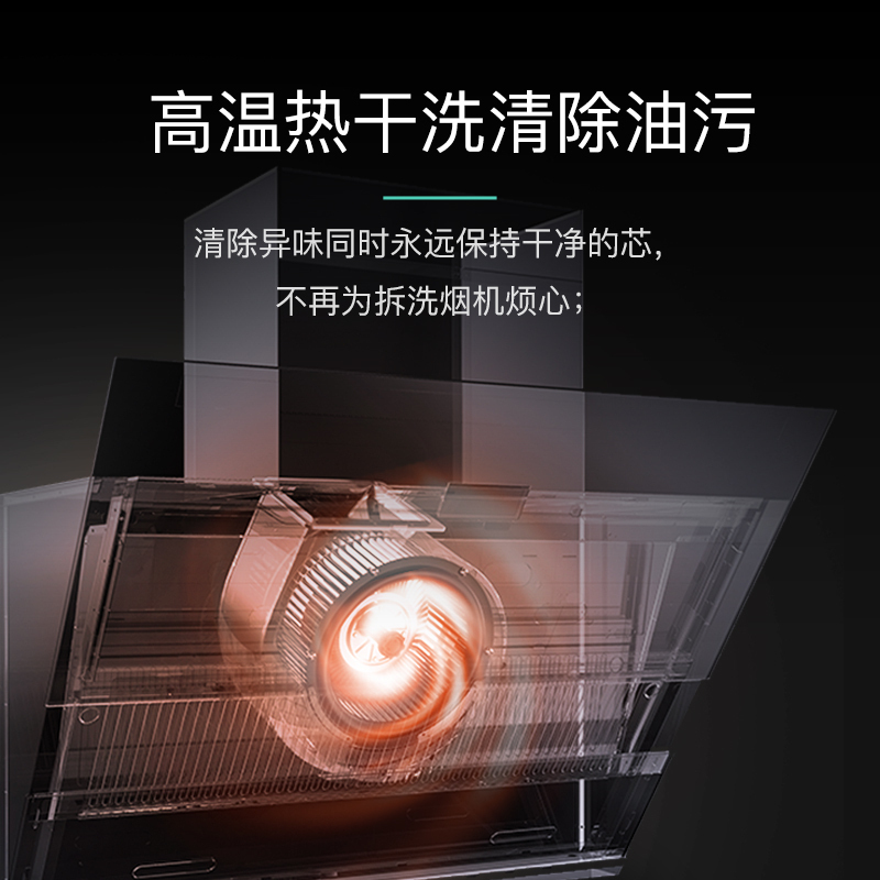 康宝(Canbo)侧式抽油烟机 22立方大吸力侧吸油烟机 挥手智控自动清洗 脱排油烟机 CXW-360-BE906