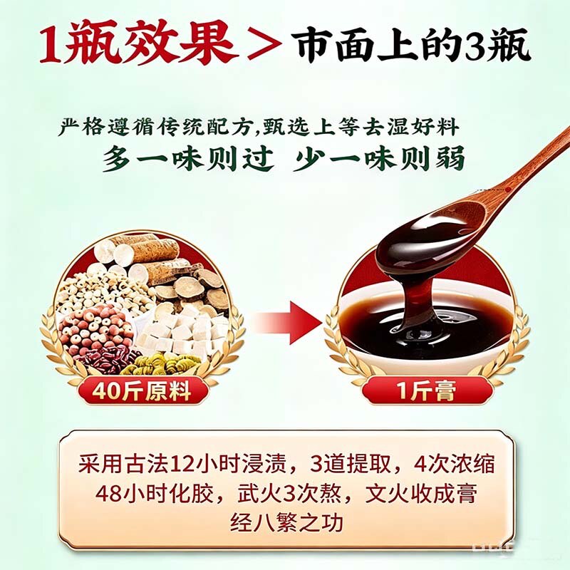 [拍1发3]同仁堂伏湿膏蜂蜜茯苓芡实薏苡仁红豆蜂蜜男女湿青体健养生膏方官方正品旗舰店高清大图