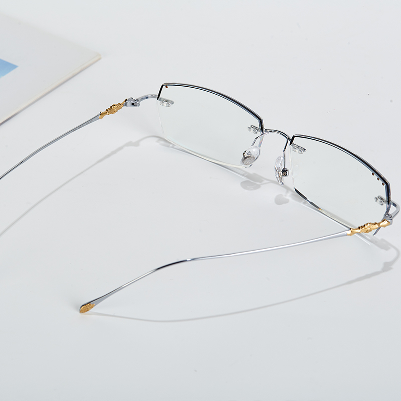 尚境新款近视镜轻巧合金0128906银白色时尚工艺潮流男女通款镜框
