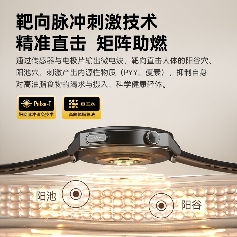 【辅助减肥轻体手表】dido P50 脉冲科学健康辅助减重减脂老人全天高精准测血糖血压心电心率睡眠男女运动健康手环高清大图