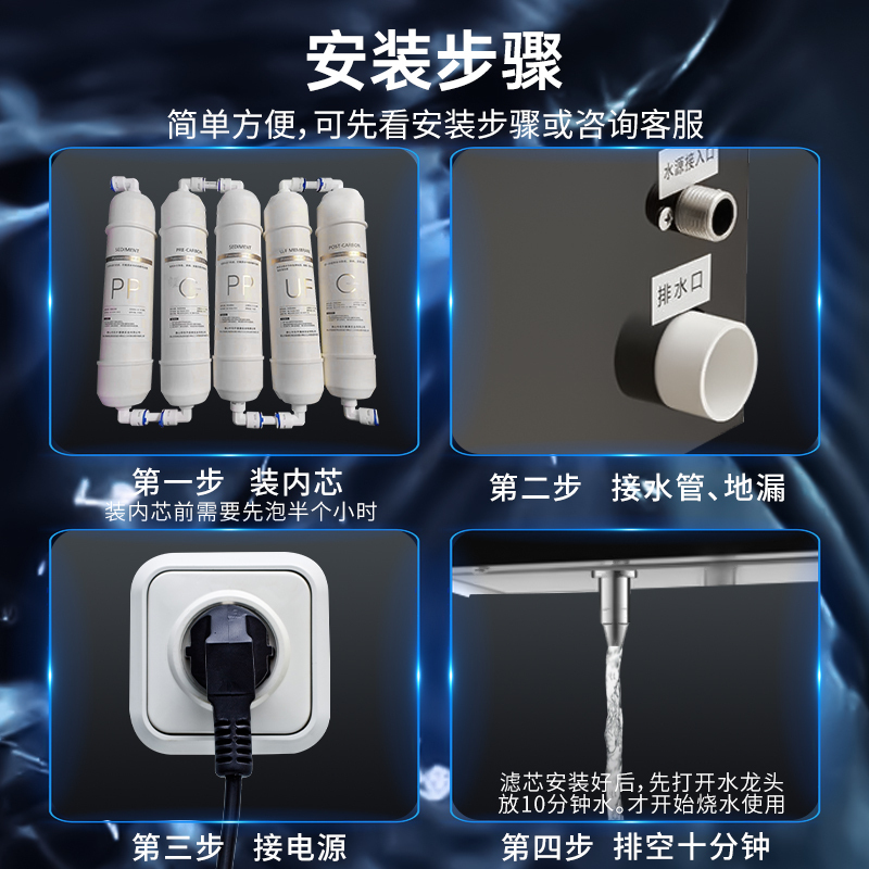 意黛斯(YIDAISI)商用直饮机立式步进式开水器工厂公司学校直饮水机五级超滤净水器 YDSAGK-30L 双开款