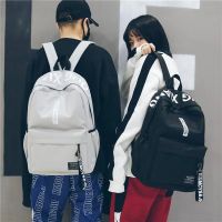 时尚潮背包双肩包男初中学生书包男高中生女男生帆布韩版学生包