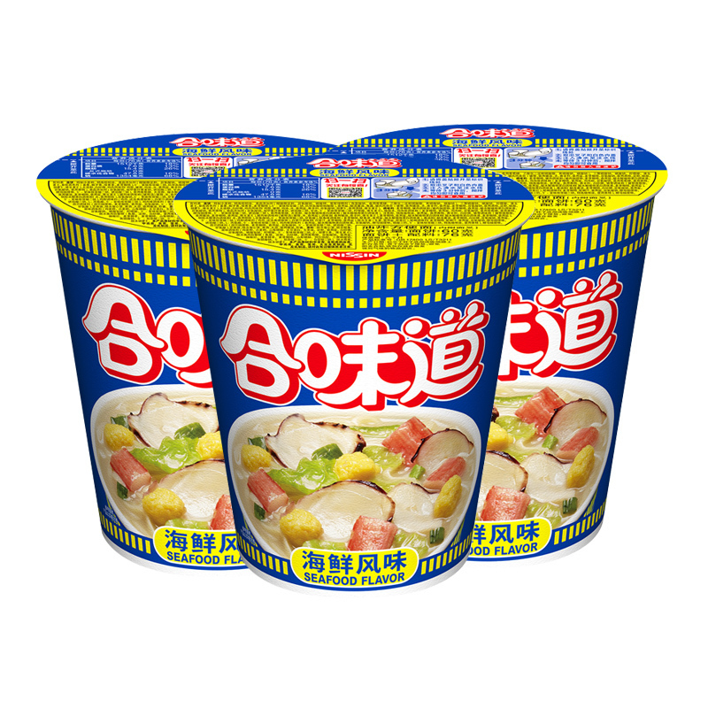 日清 合味道方便面 海鲜风味 76g/杯 12杯整箱装 杯面速食方便面网红泡面桶面