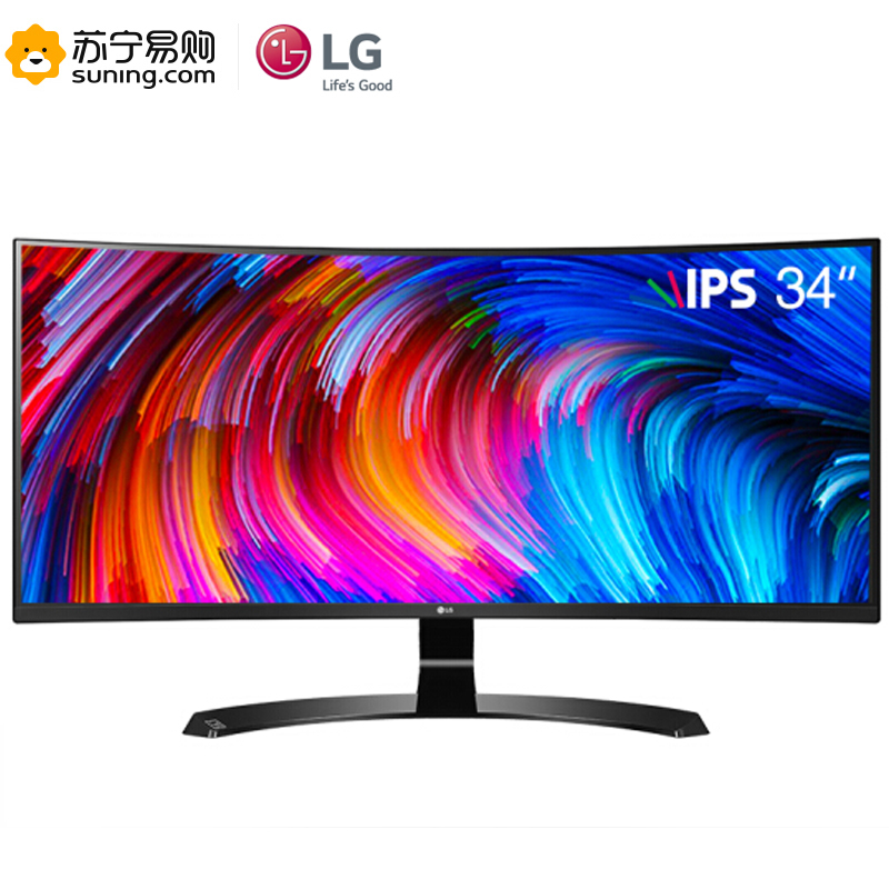 LG 34UC88-B 34英寸21:9曲面宽屏 QHD 2K高分辨率 IPS屏 sRGB99% FreeSync 升降底座 低闪屏滤蓝光显示器高清大图