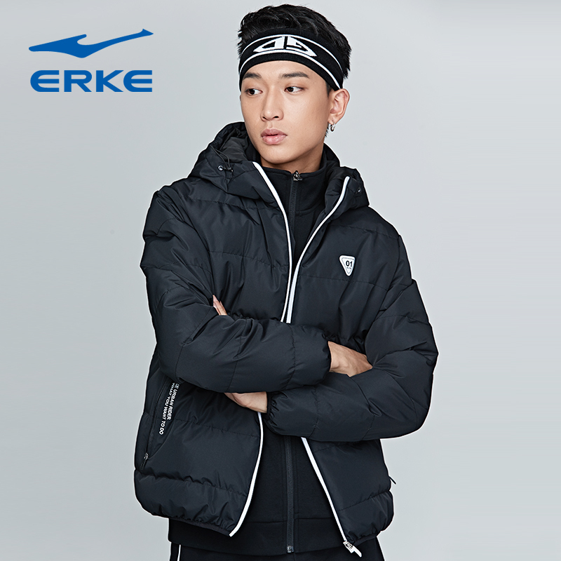 鸿星尔克(ERKE)男羽绒服2018新款冬季羽绒服保暖百搭男士厚款常规型休闲运动棉衣男上衣11218411463