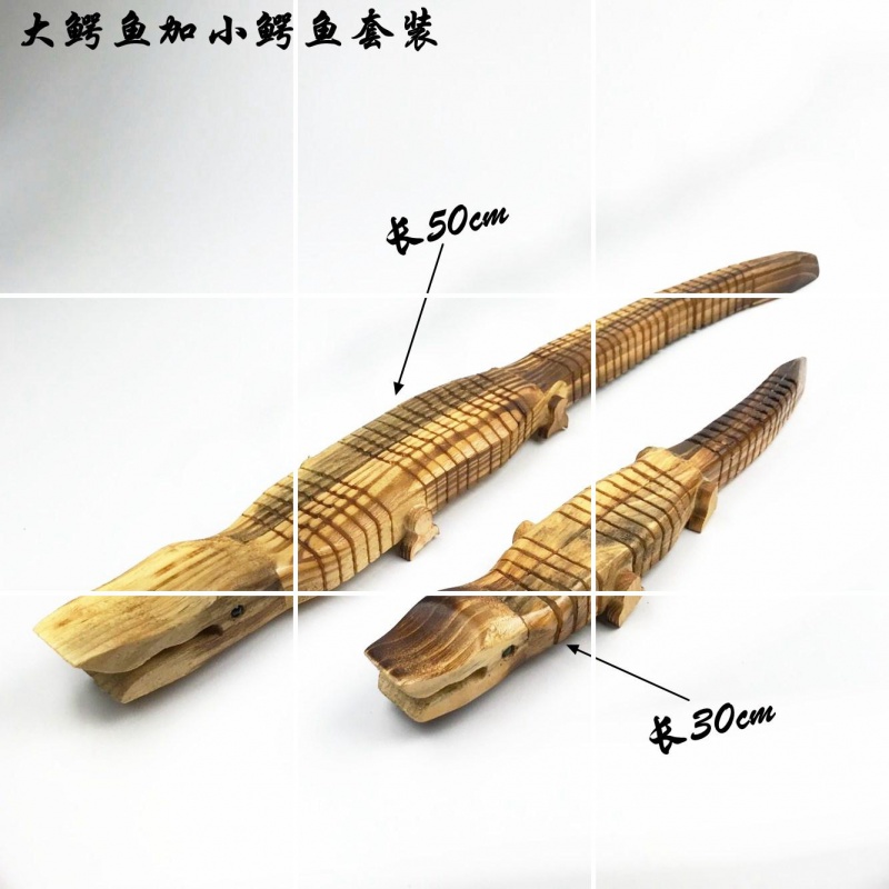 工艺摆件海豚恐龙鳄鱼模型仿真木质玩具儿童松鼠木制木头鱼鲨鱼 褐色褐色高清大图