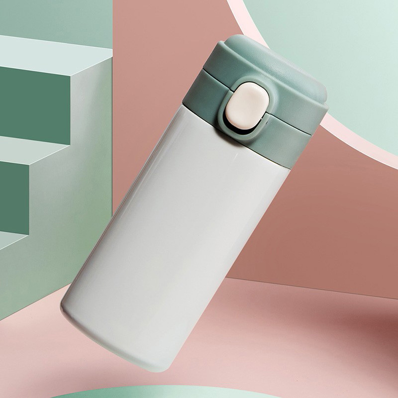 亚莉保温杯 10404BYLB-300GN 家用便携弹跳杯绿色 300mL (单位:个)