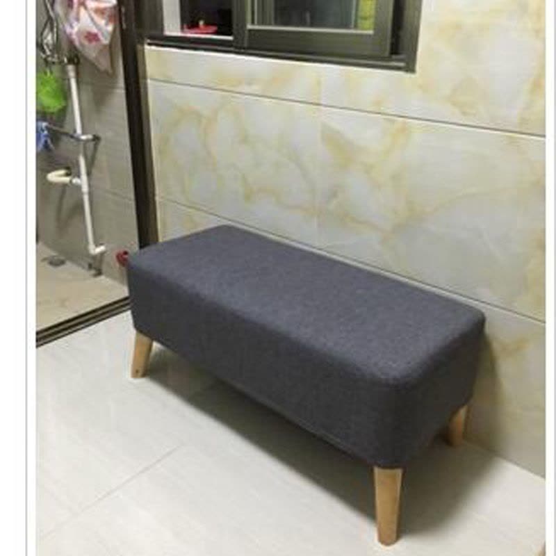 可拆洗北欧布艺软包条凳服装店沙发凳实木换鞋凳矮凳长条櫈床尾凳图片