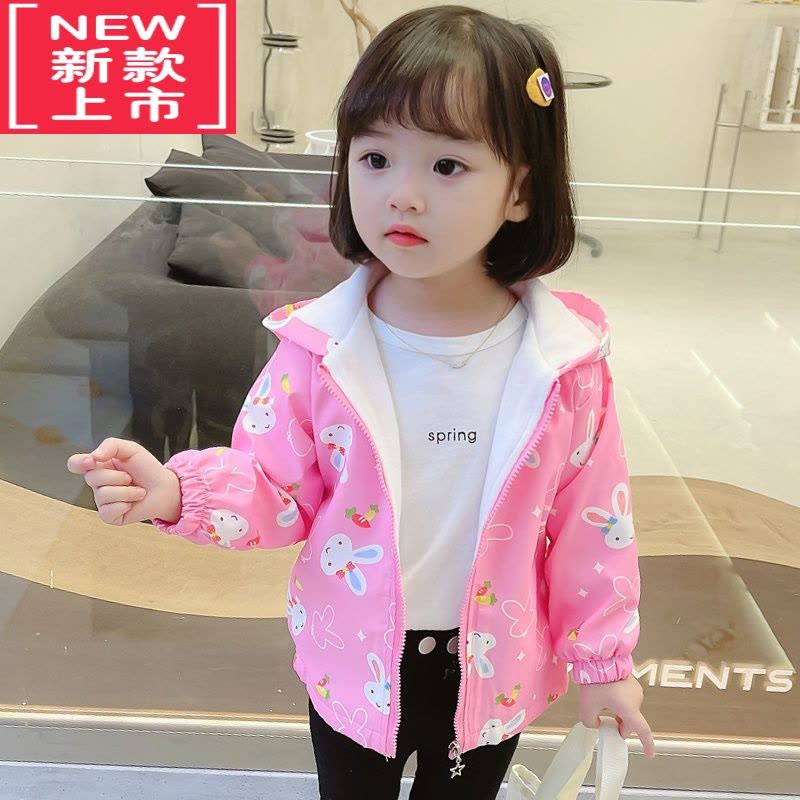 可莉允女童棉衣秋冬2022新款外套加棉加厚开衫儿童风衣宝宝夹克连帽上衣棉服图片