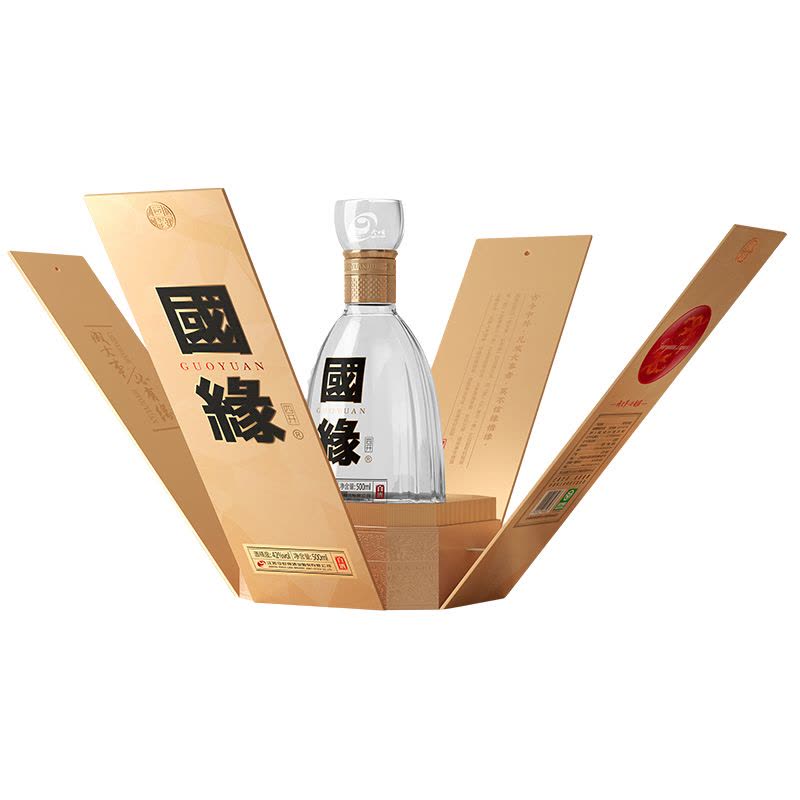 今世缘国缘四开幽雅醇厚型白酒42度500ml*4瓶整箱装苏宁自营