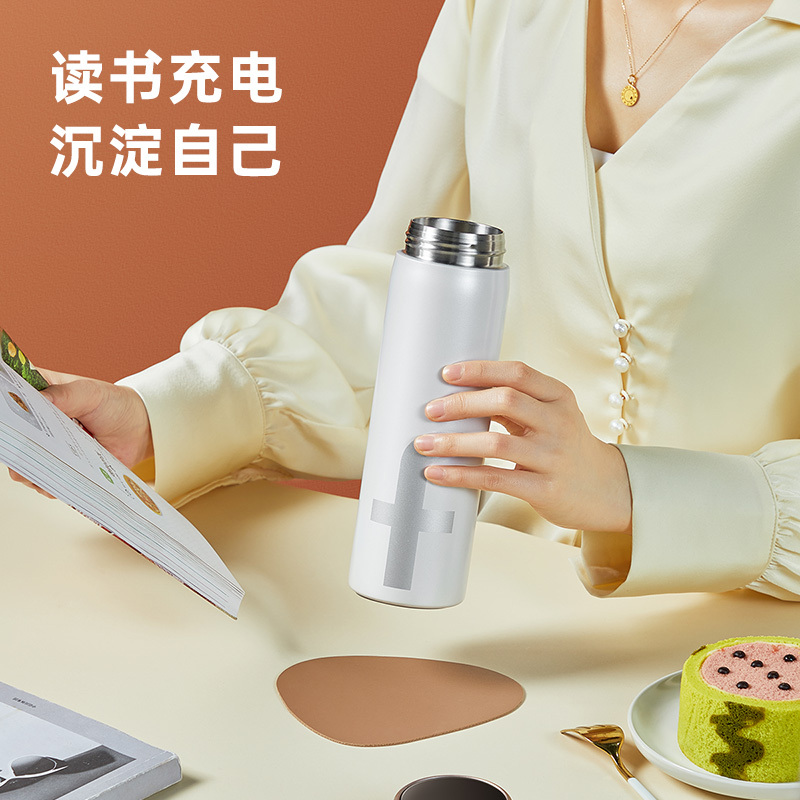 炊大皇水杯时尚简约不锈钢保温杯便携大容量茶水分离泡茶杯