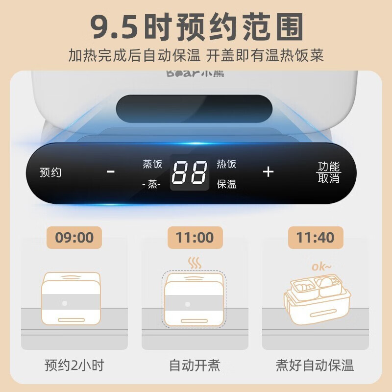小熊(bear)双层电热饭盒DFH-C15B9高清大图