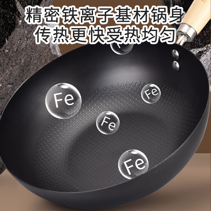 巴尔德迷你小铁锅家用无涂层不粘锅一人电磁炉炒菜锅小炒锅平底锅 BC-060 精铁24cm 单位:个