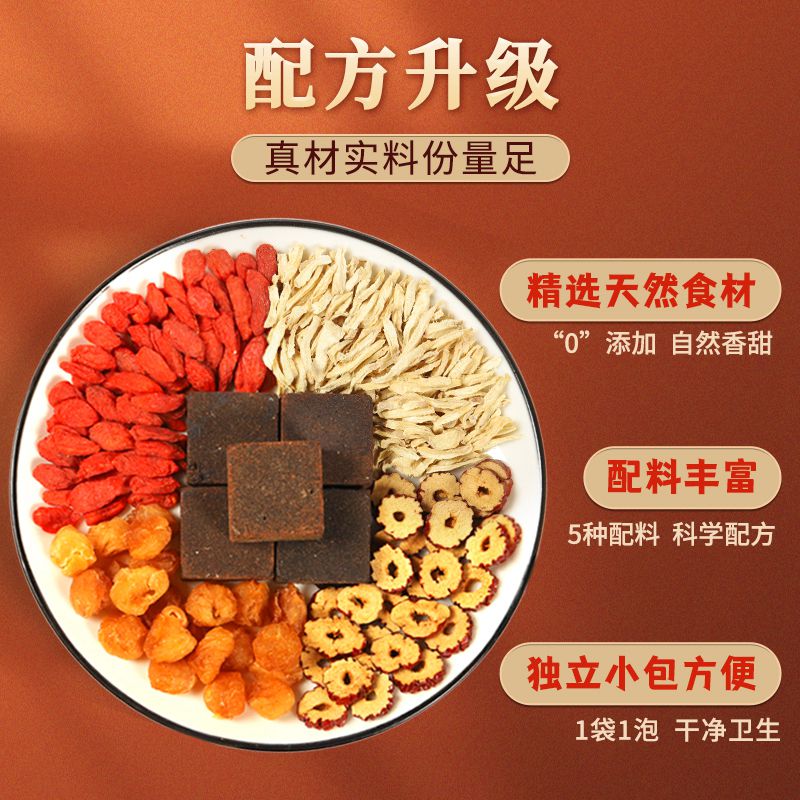 买3发5 红糖姜茶大姨妈女人茶饮养生滋补手工黑糖块生姜水姜枣茶大姨妈 18g*10袋高清大图