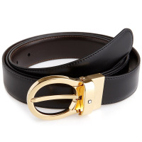 万宝龙(Montblanc) 男款镀金可旋转针扣皮带/腰带 38579