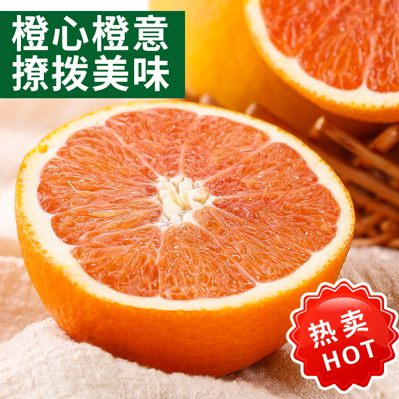 秭归中华红血橙10斤礼盒装装 秭归脐橙新鲜橙子果径75-85mm精品果