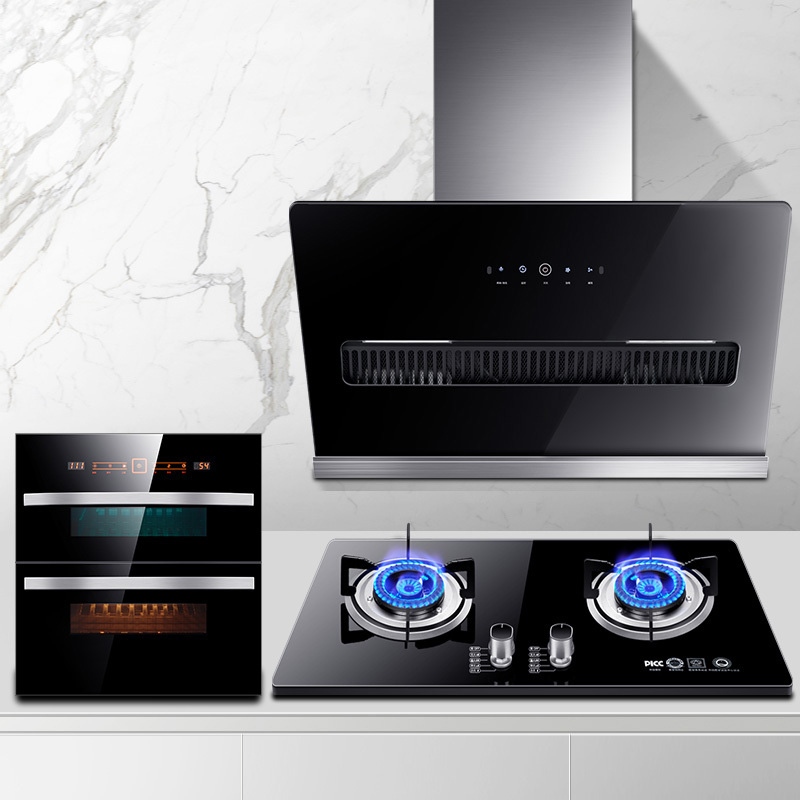 新飞油烟机燃气灶消毒柜套餐 侧吸式25立方爆炒大风量免拆洗油烟机