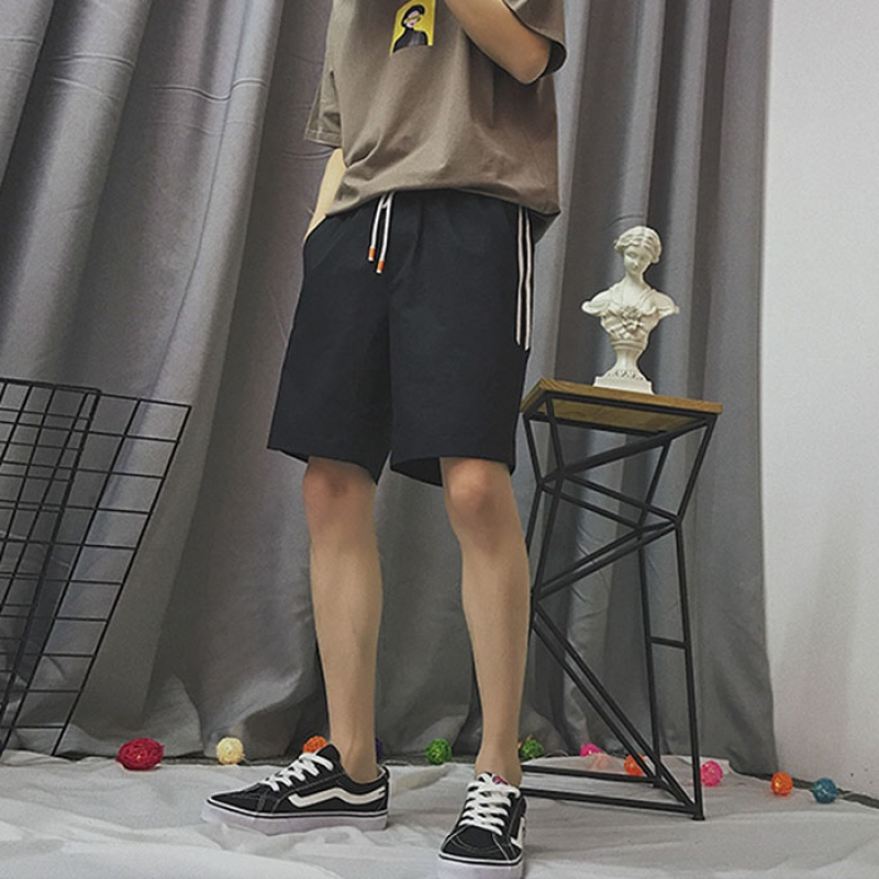 夏季短裤男直筒宽松休闲韩版帅气中裤夏天韩版男士沙滩裤五分裤子
