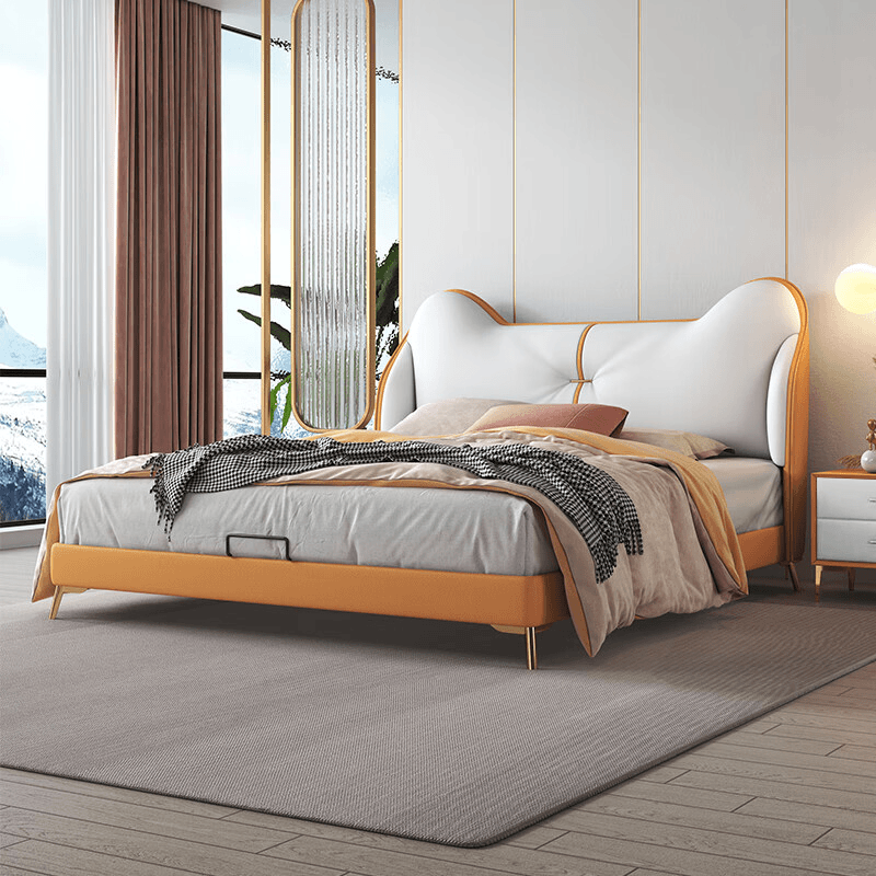 阿狸床小孩软包男孩女孩床粉色轻奢奶油风儿童房公主床 1.8*2.0米 单床+2柜