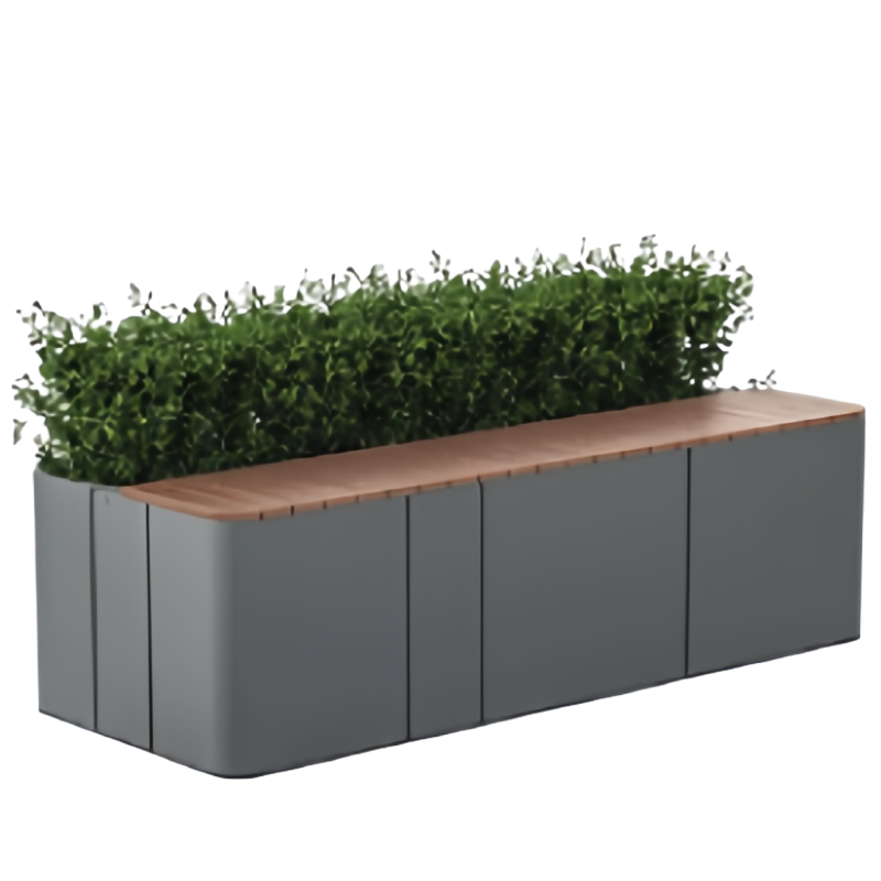 铭思达户外长椅1.6米含花箱张高清大图