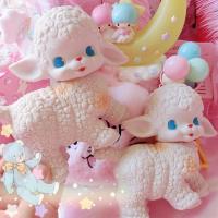 美帮汇复古小羊娃娃公仔昭和少女心摆件装饰搪胶公仔羊
