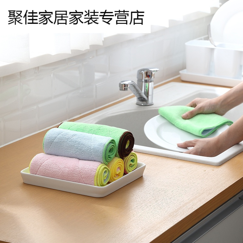家柏饰(CORATED)厨房去油污毛巾抹布吸水不毛擦手巾洗碗布擦桌清洁巾高清大图