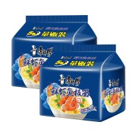 康师傅 经典鲜虾鱼板面五连包98g*5袋/包 2包组