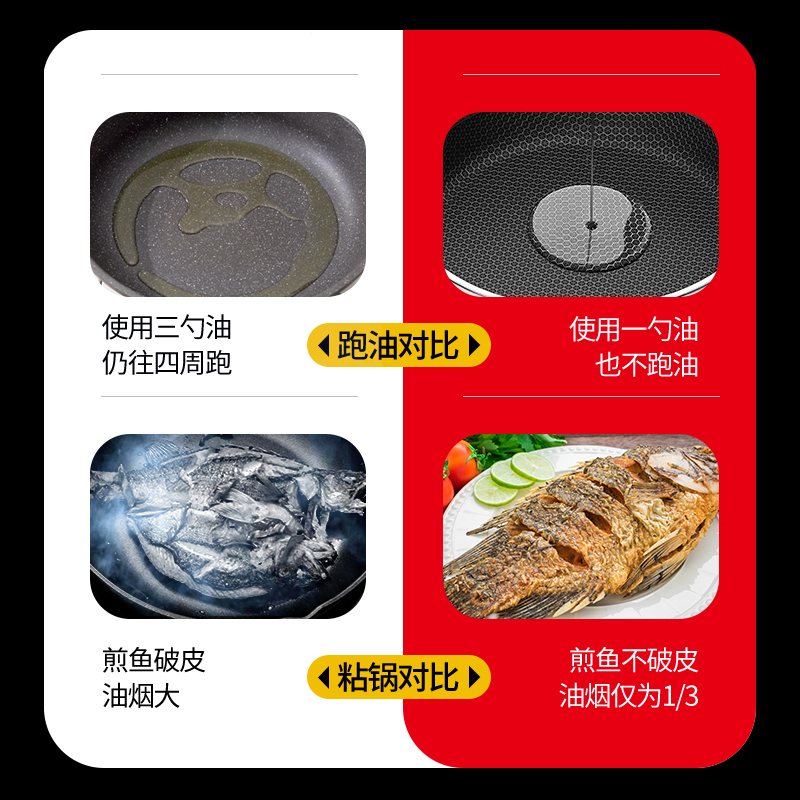 荣事达(Royalstar)316不锈钢平底锅30cm抗菌无涂层双面不粘家用牛排煎锅煎蛋煤气灶电磁炉RA12210211