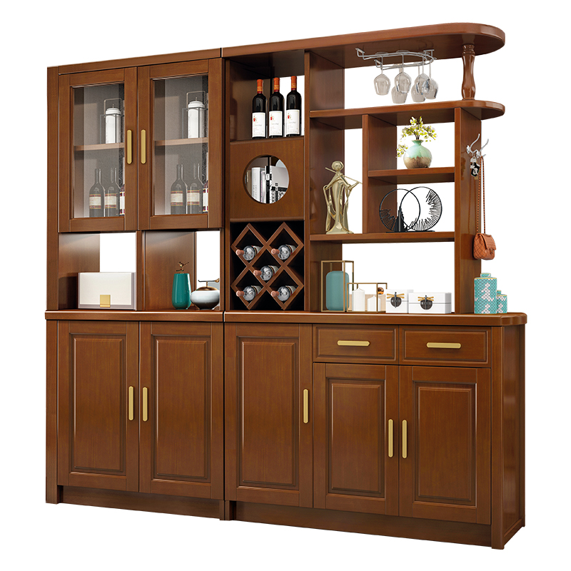 青木川 简约现代实木酒柜鞋柜一体靠墙厨房客厅饭厅进门口双面入户玄关柜隔断屏风柜装饰柜置物架展示柜门厅柜高清大图