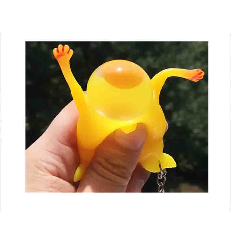 KID’S HOME TOYS 23393创意恶搞玩具钥匙扣发泄鸡下蛋鸡整蛊搞笑挤压儿童礼物
