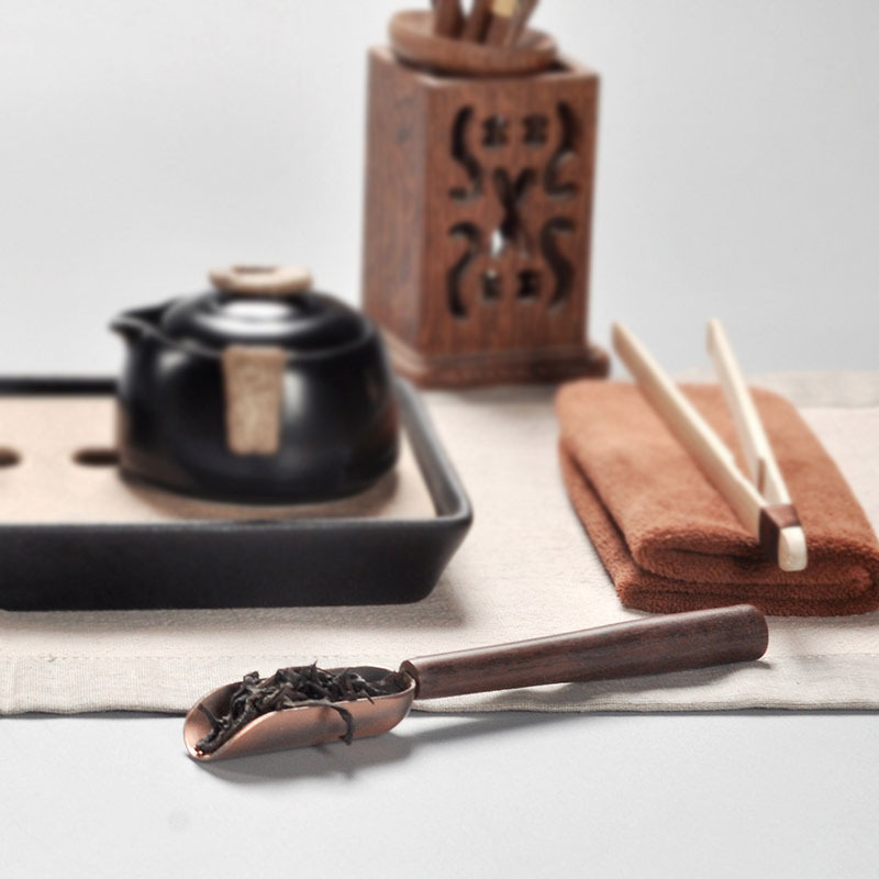 Atelier Tete 黑檀木茶勺茶铲锌合金茶勺茶则茶道配件