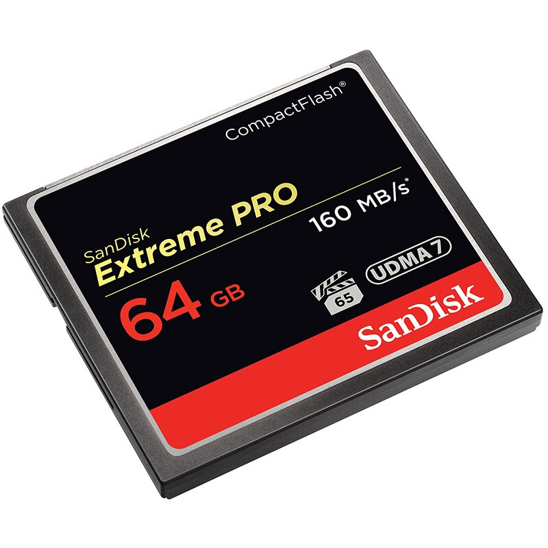 闪迪(SanDisk)64GB CF(CompactFlash)存储卡高级单反相机内存卡 UDMA7 4K读速160MB