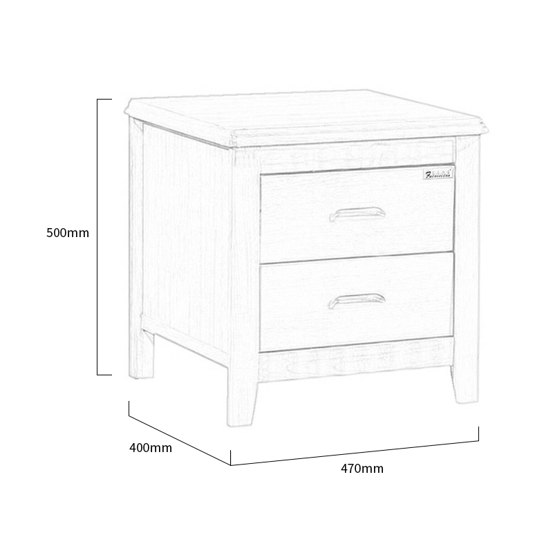 富莱斯宝床头柜(胡桃色)现代中式 470*400*500 /个高清大图