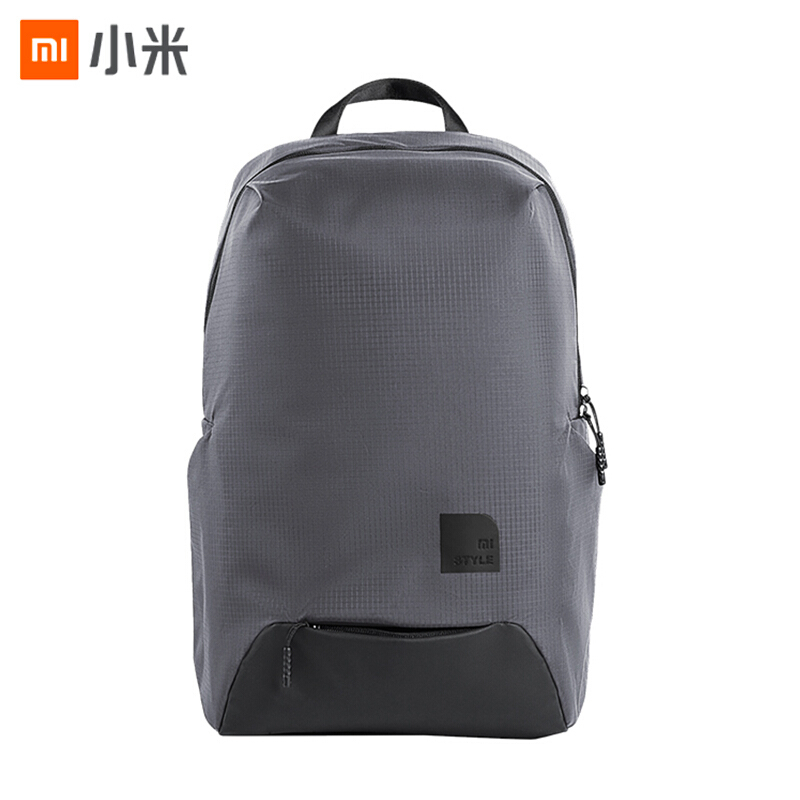 小米mi休闲运动双肩包男女笔记本电脑包时尚背包简约学生书包视频