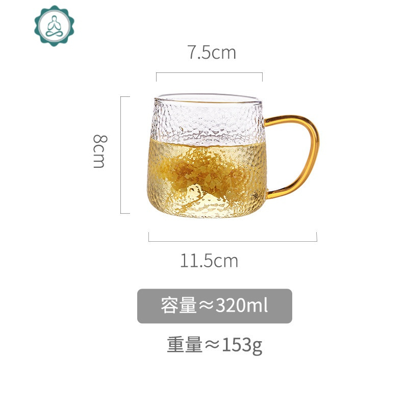 玻璃水杯过滤网家用女带把泡茶杯ins风办公室玻璃杯