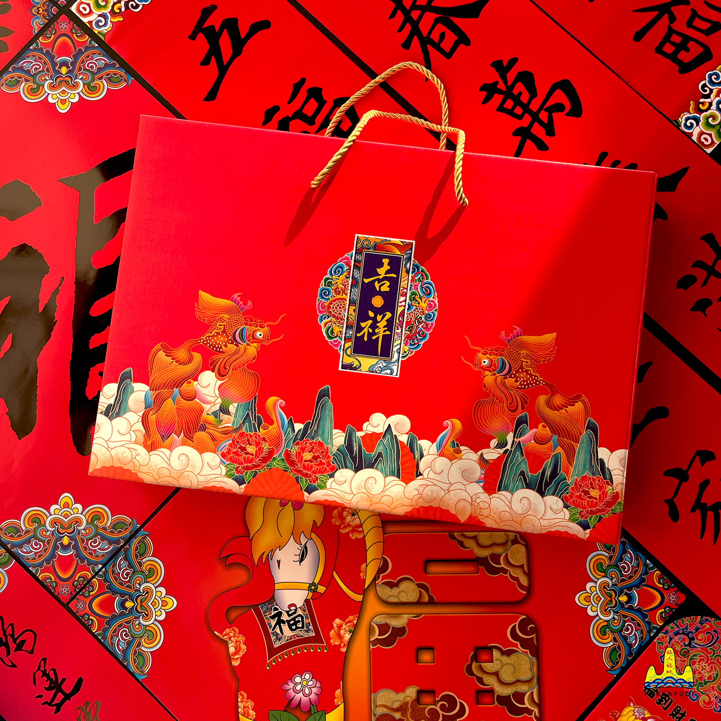 福人福地2026新款对联套装马年高档礼盒过年春联福字门神国潮创意高清大图