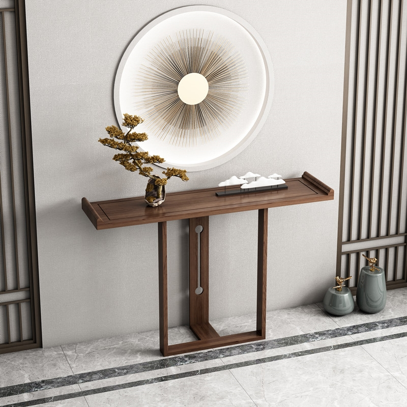 定制_新中式玄关台阿斯卡利靠墙玄关桌现代轻奢长条走廊禅意端景台