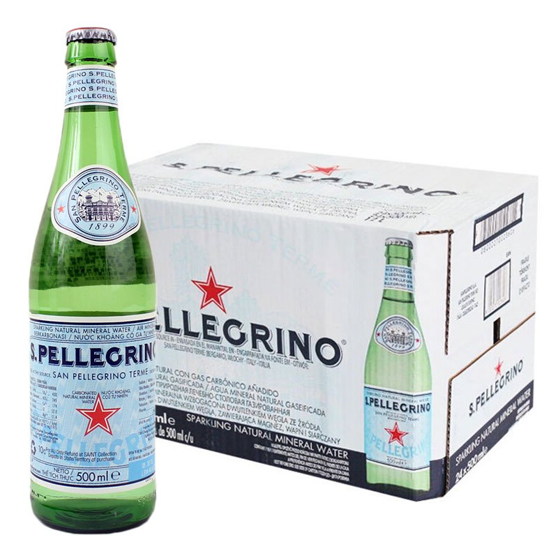 圣培露（S.PELLEGRINO） 500ml*24玻璃瓶 充气天然矿泉水 气泡水