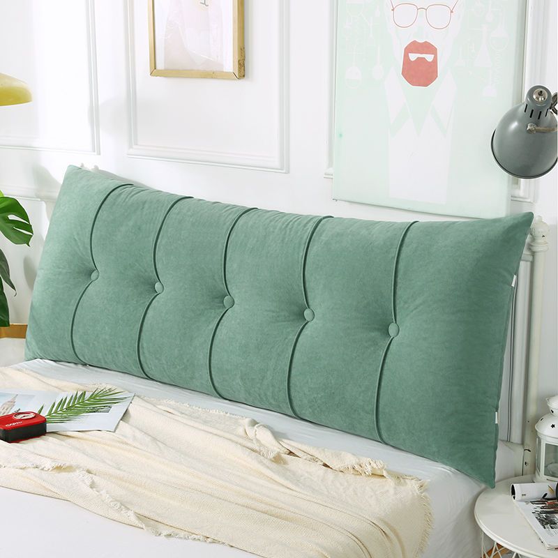 床头靠垫大纯色绑带款靠背护腰榻榻米软包北欧简约靠枕长条